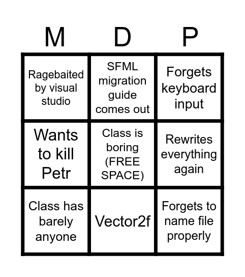 MDP BINGO Card