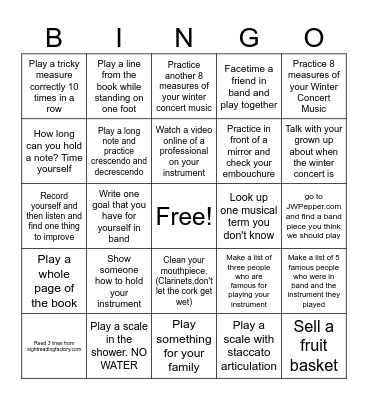 Thanksgiving Practice Bingo Card