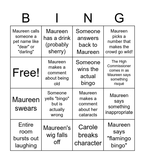 Flamingo Bingo Bingo Card