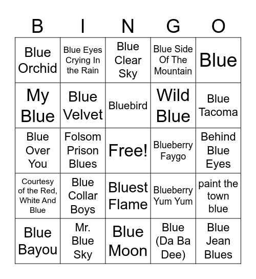Blue Bingo Card
