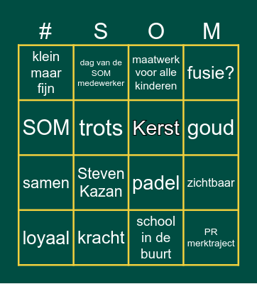 SOM kerst bingo Card