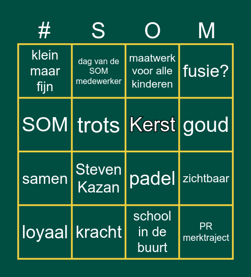 SOM kerst bingo Card