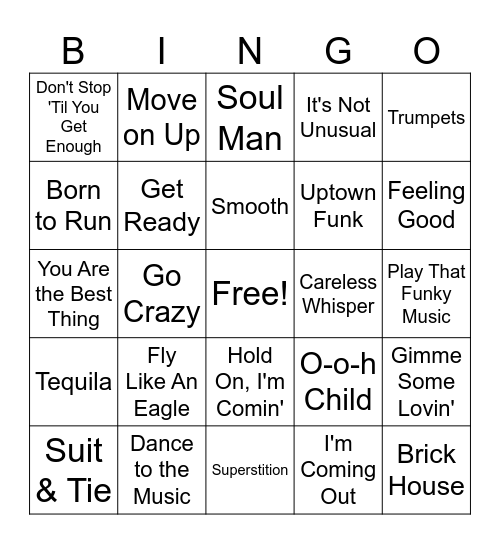 Brass Section Bingo Card