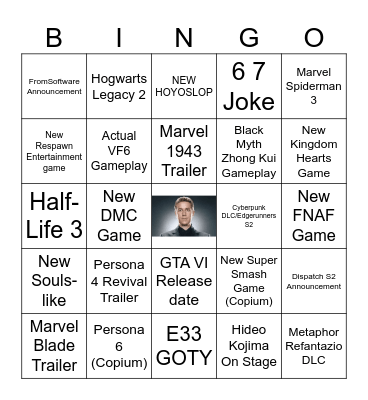 New Jersey TGA Bingo Card Bingo Card