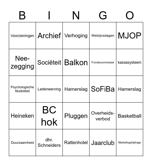 CC BINGO Card