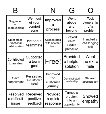 CX BINGO Card