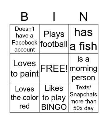 Find someone who ... Bingo Card