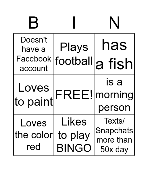 Find someone who ... Bingo Card