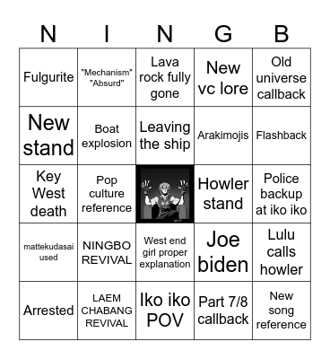 TJJL 30 NINGBO BINGO Card