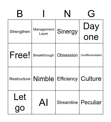 All Amazon Bingo Card