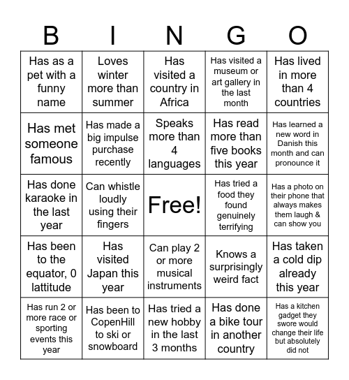SG Bingo 2025 Bingo Card