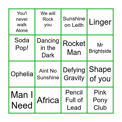 New Spin Bingo Card