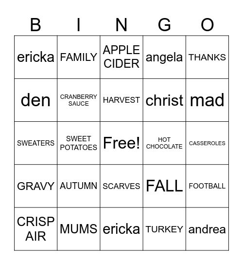 COULBOURN DEPT Bingo Card