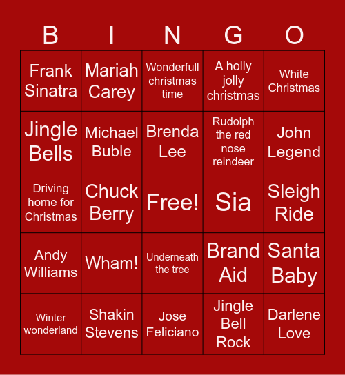 Song-Bingo Card