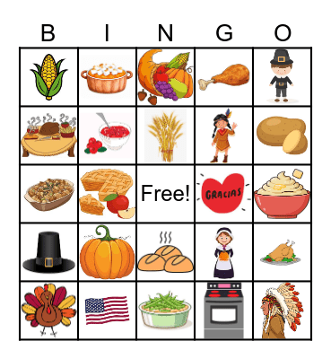 THANKSGIVING BINGO Card