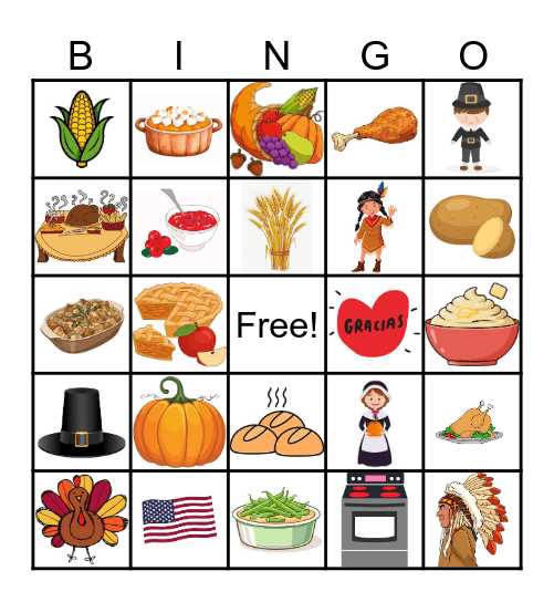 THANKSGIVING BINGO Card