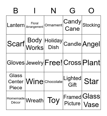 Holiday Bingo Card