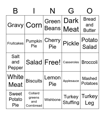 Thanksgiving game 3 Bingo Card