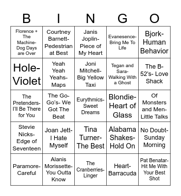 Radio Bingo Card