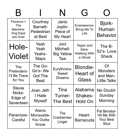 Radio Bingo Card