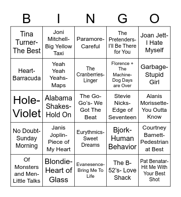Radio Bingo Card