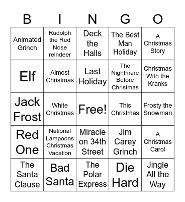 Christmas Bingo Card