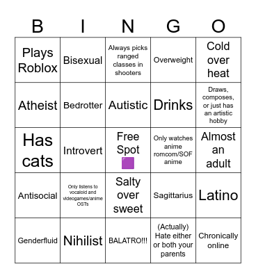 How similar you are to ME!!! Bingo Card