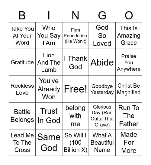 Harvest Students Bingo Card