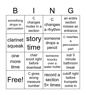 Rehearsal Bingo! Bingo Card