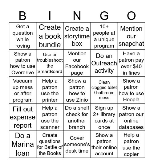 Children's Info Bingo Card