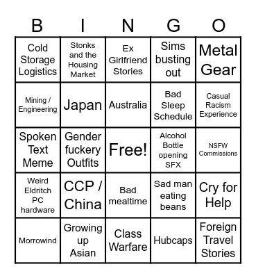 Sai Bingo! Bingo Card
