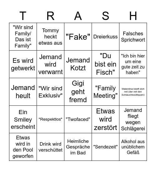 Germany Shore Bingo Card