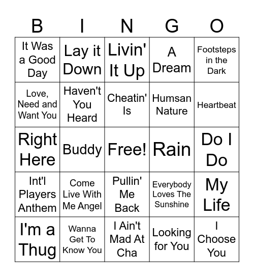 Original's vs Samples/Covers Bingo Card