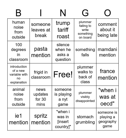 essentials bingo Card
