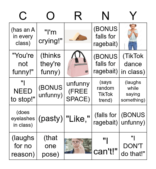 Popular Girl Bingo Card