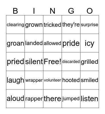 Fun with Words 5! Bingo Card
