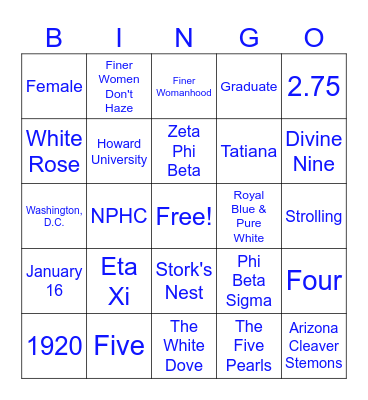 Bingo BonanZa! Bingo Card