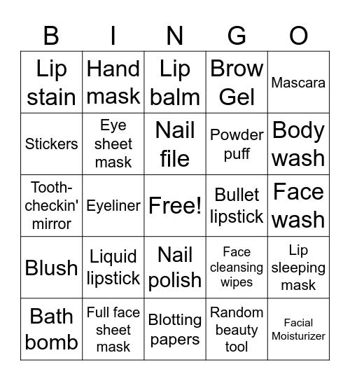 Sephora Collection Advent Calendar Bingo Card