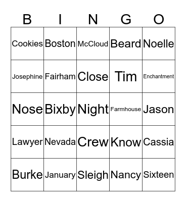Brenda Novak's Booklovers BINGO Card