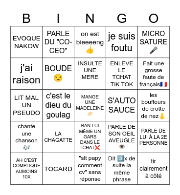 PAPY CALL OF Bingo Card