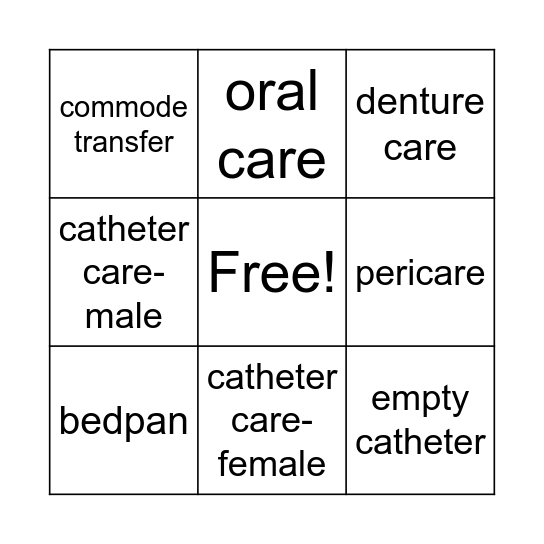 standard 6 wk 2 Bingo Card
