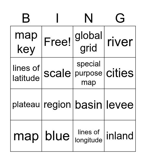 Unit 2 Social Studies Bingo Card