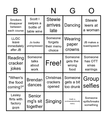 RUK Xmas Bingo Card