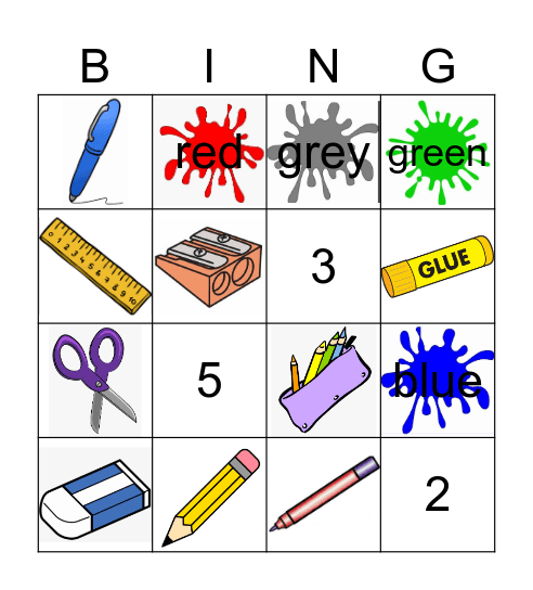 School things Bingo Card