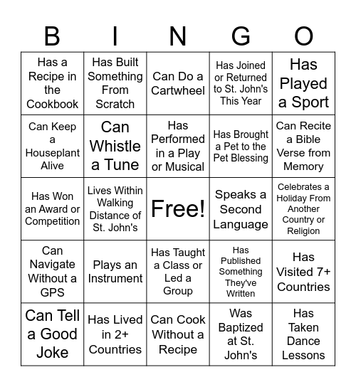 Tell Out My Soul Bingo Card