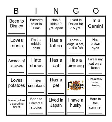 Jonesboro Coworker Bingo Card