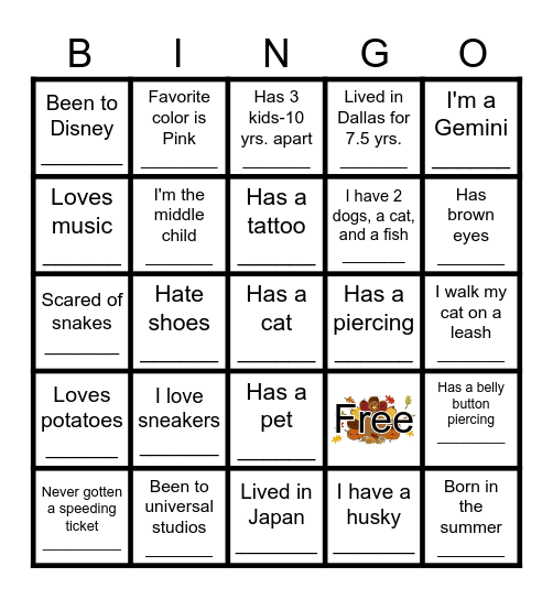 Jonesboro Coworker Bingo Card