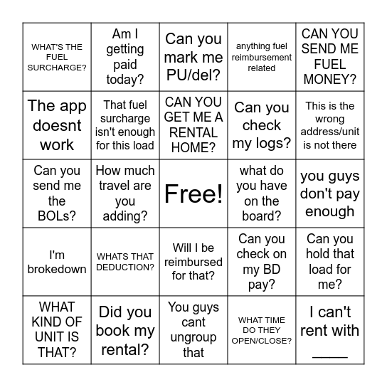 NORTON BINGO Card
