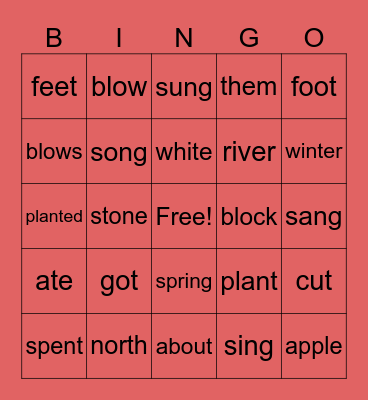 List 23-24 Bingo Card