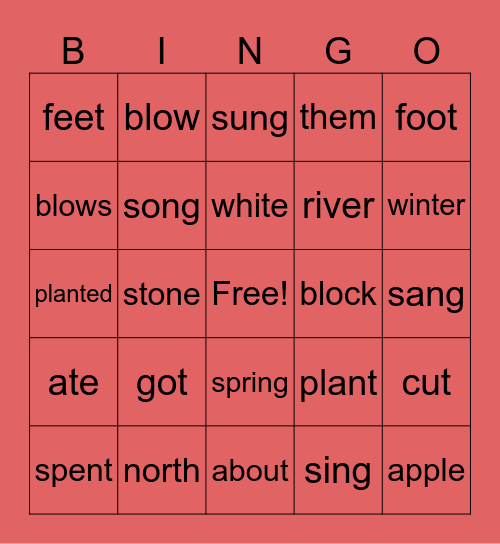 List 23-24 Bingo Card